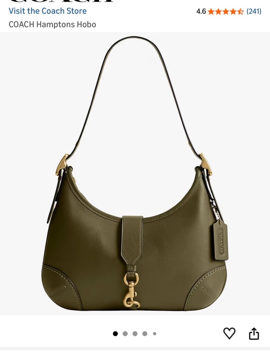 Coach Handbags - Coach Hamptons Hobo in Olive Green Leather with Gold Hardware